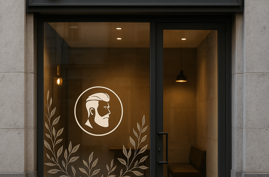 Diseño de rótulos para barberías modernas