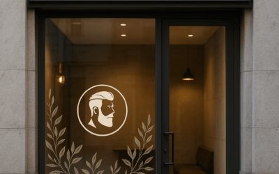 Diseño de rótulos para barberías modernas