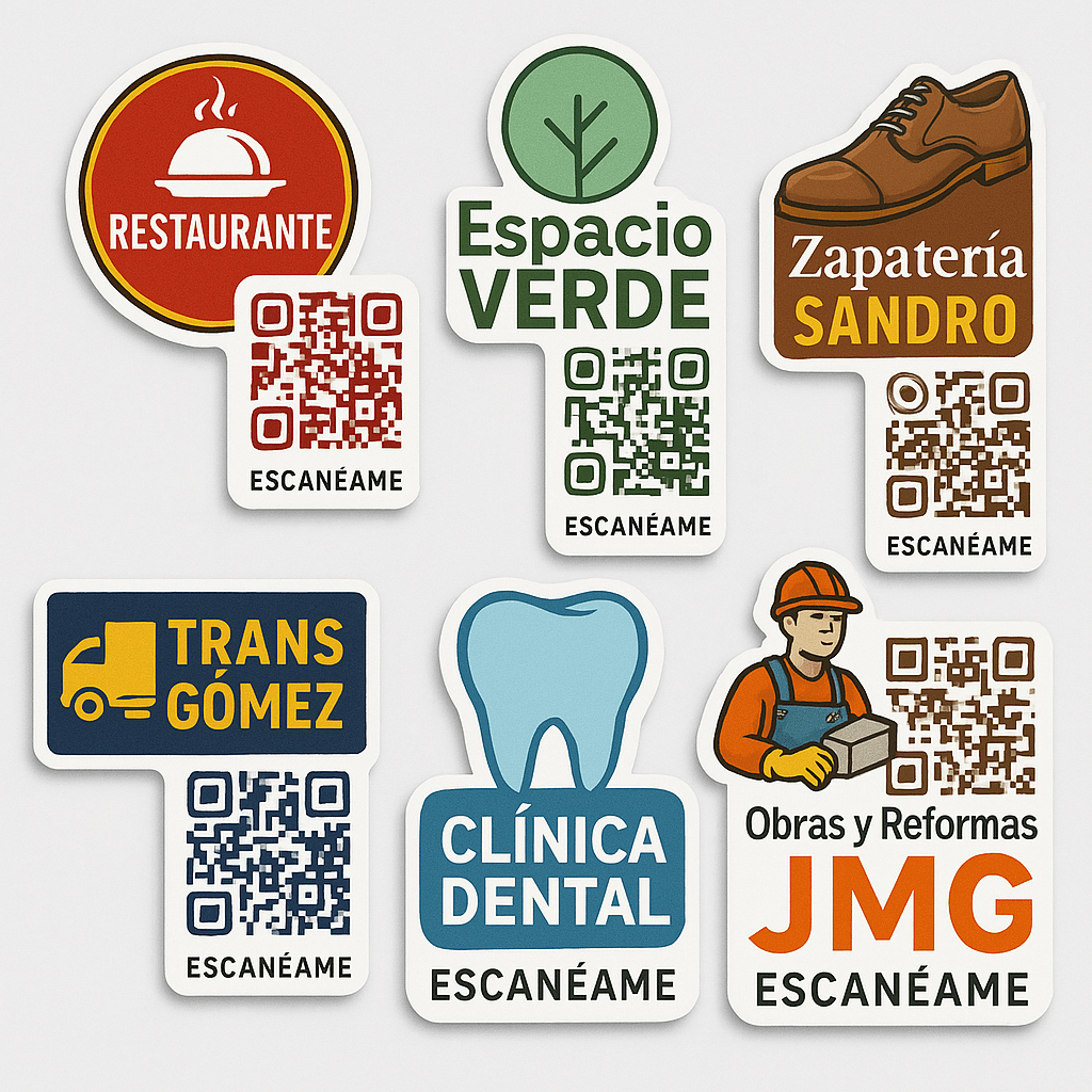 Pegatinas de vinilo personalizadas con QR