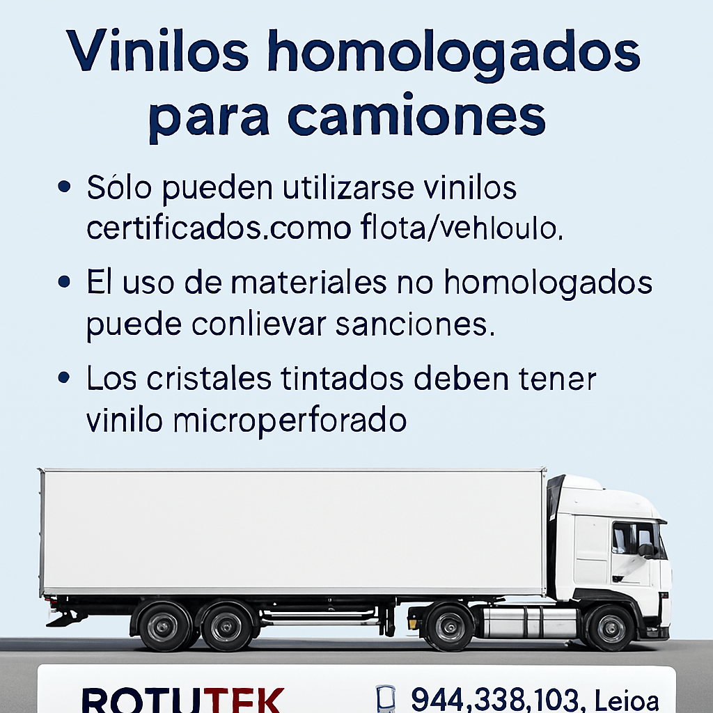 Camión rotulado con vinilo homologado según normativa ITV en España